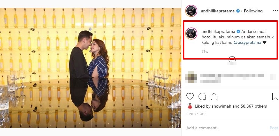 8 Gombalan romantis Andhika Pratama untuk Ussy, bikin baper