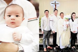 10 Foto gemas Mikhael Moeis anak kedua Sandra Dewi saat dibaptis