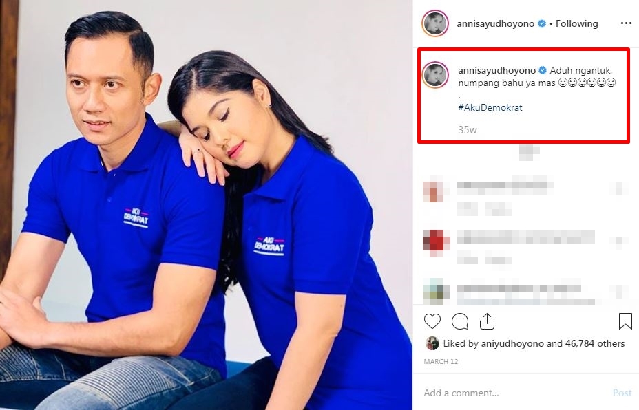 8 Gombalan manis Annisa Pohan untuk AHY, bikin jomblo baper
