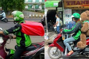 10 Cara nyeleneh driver ojek online jagain barang bawaan, kocak