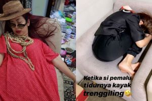 Pose 7 seleb saat tidur ini tak biasa, curi perhatian