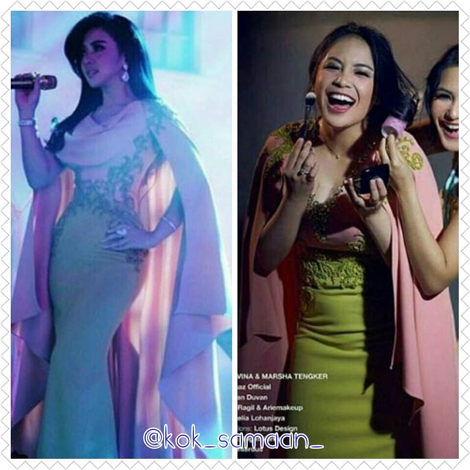 9 Beda gaya Nagita Slavina pakai baju kembar sama seleb lain