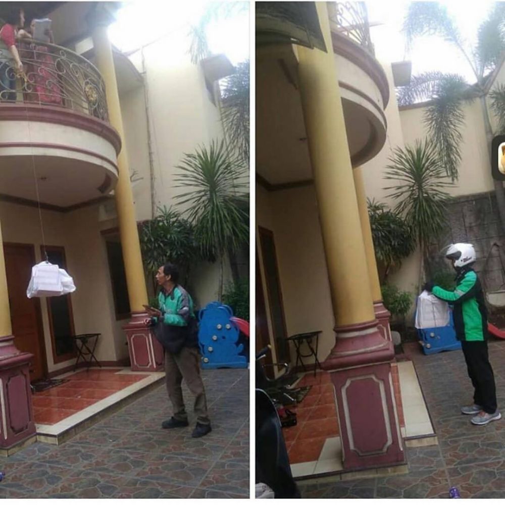 9 Momen lucu driver ojek online antar pesanan makanan, kocak