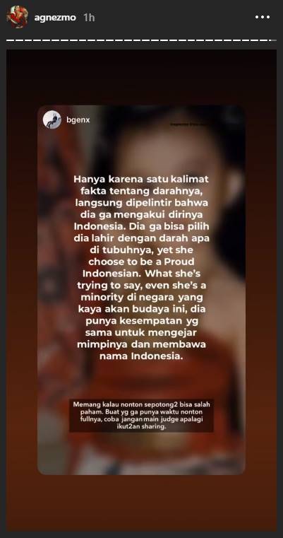 Tanggapan Agnez Mo soal viralnya 'tidak punya darah Indonesia'