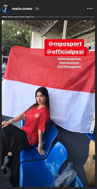 10 Momen Maria Ozawa dukung timnas Indonesia di SEA Games 2019
