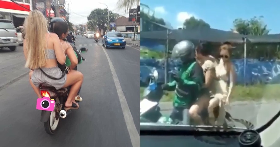 5 Momen driver ojek online bonceng dua bule cantik, cihuy