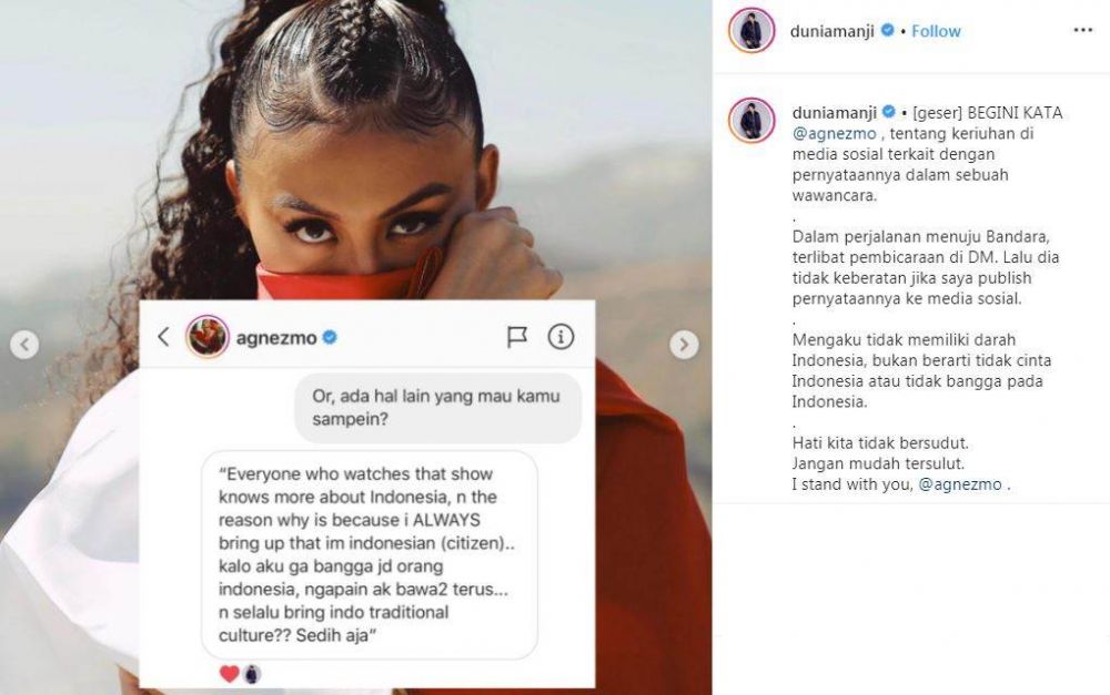 tanggapan seleb soal agnez mo Liputan6