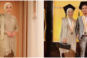 6 Momen wisuda Rachel Vennya bareng suami, kompak abis