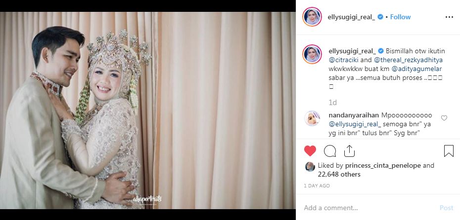 Elly Sugigi unggah momen prewedding, potretnya jadi sorotan