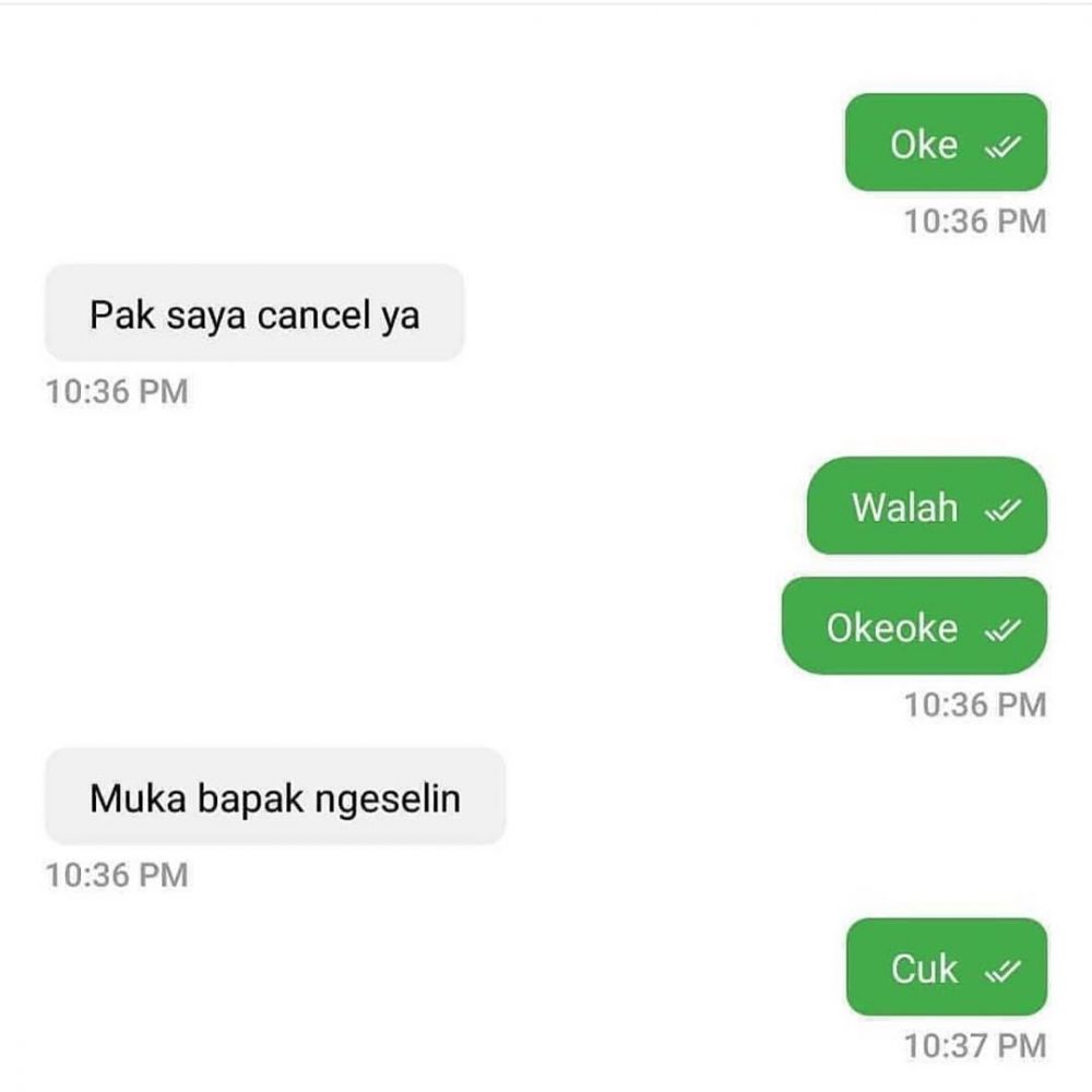 10 Chat lucu driver ojek online batal jemput pelanggan, kocak