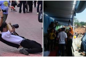 10 Potret lucu totalitas fotografer ini mengundang senyum