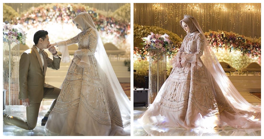 Inspirasi gaun pernikahan 10 seleb berhijab, elegan bak princess