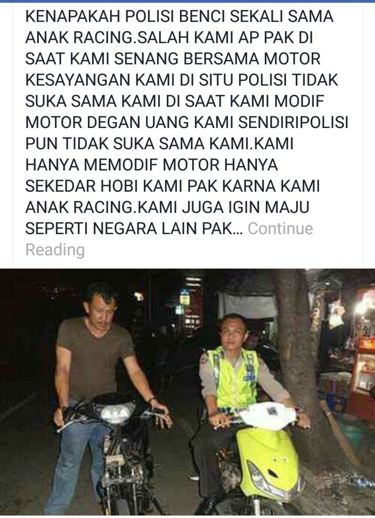 8 Status medsos 'anak motor' ini mengundang senyum