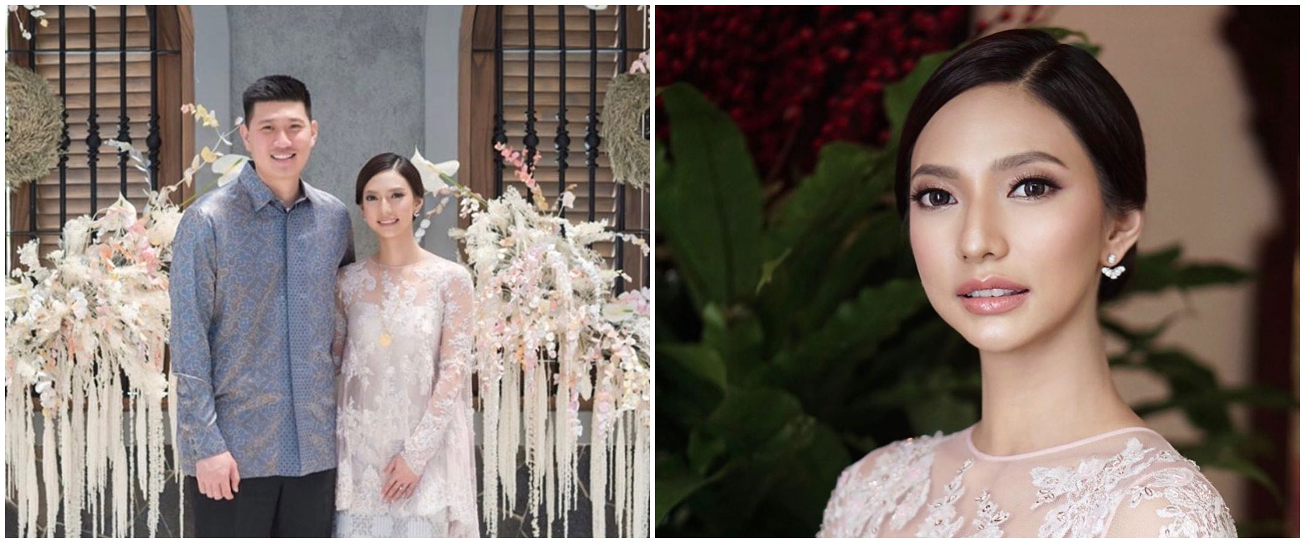 Potret cantik Nadia Saphira berbusana adat Palembang saat nikah