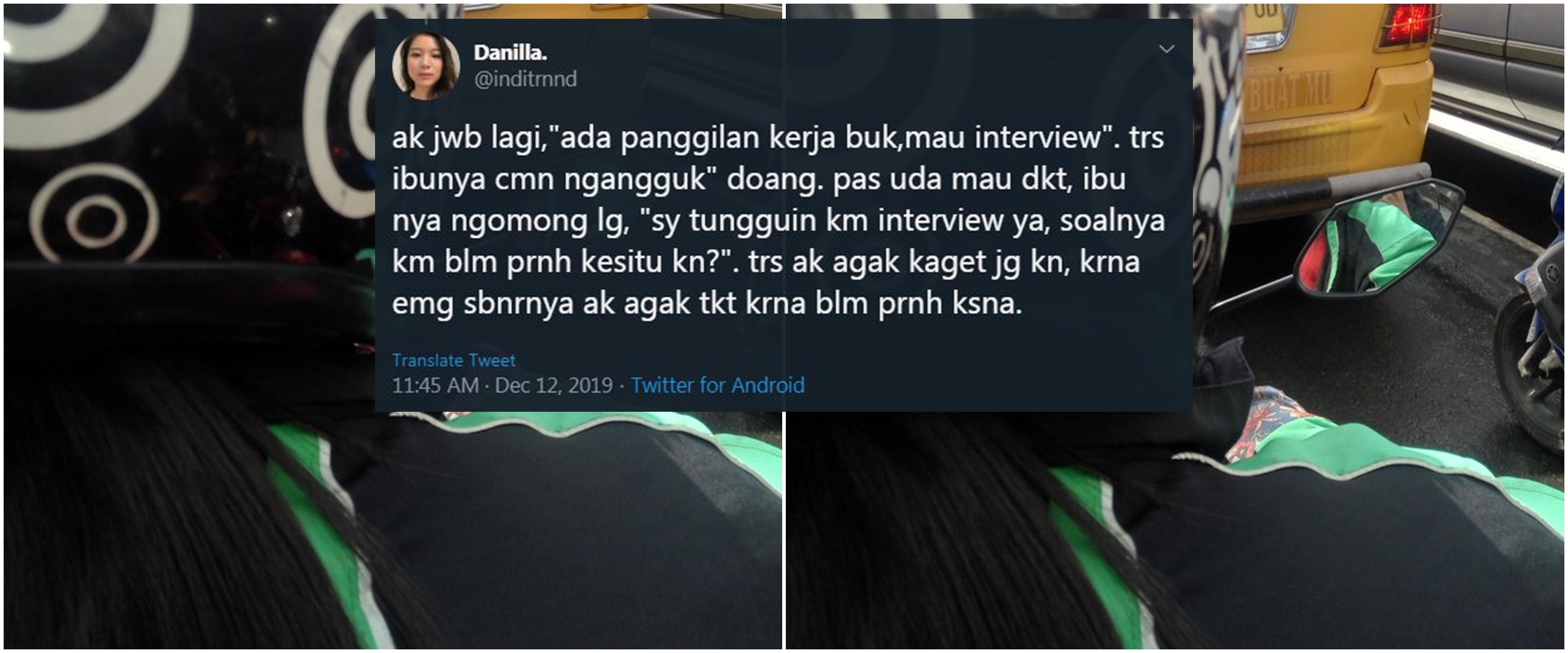 Kisah haru driver ojek online tunggui penumpangnya interview kerja