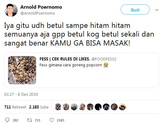 7 Cuitan Chef Arnold hadapi masakan warganet, nyelekit