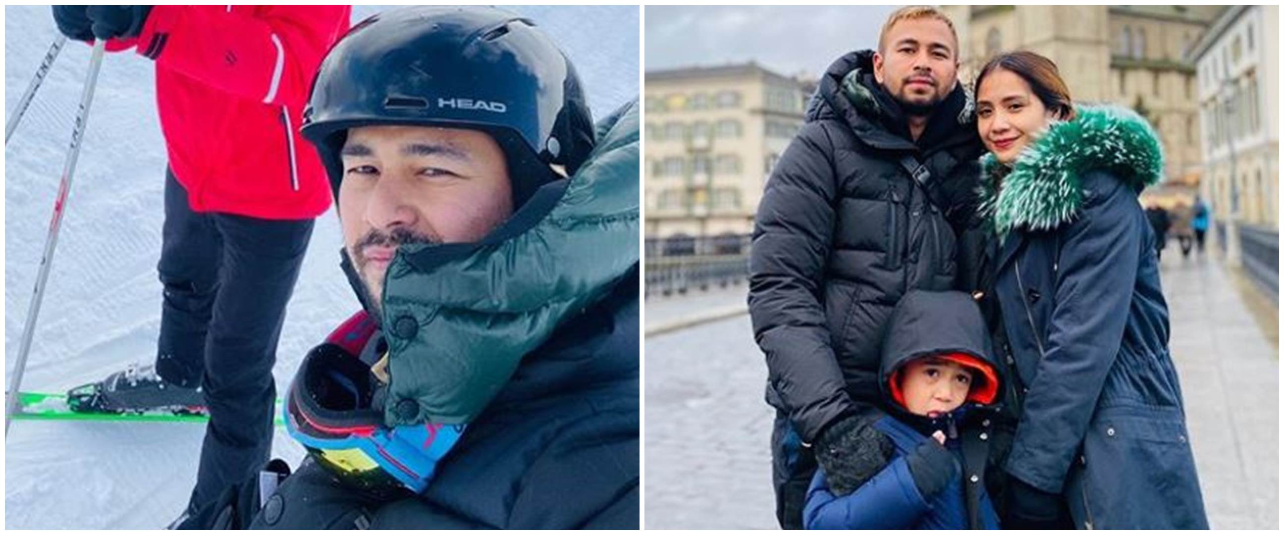 8 Potret Raffi Ahmad liburan ke Swiss, buka baju di tengah salju