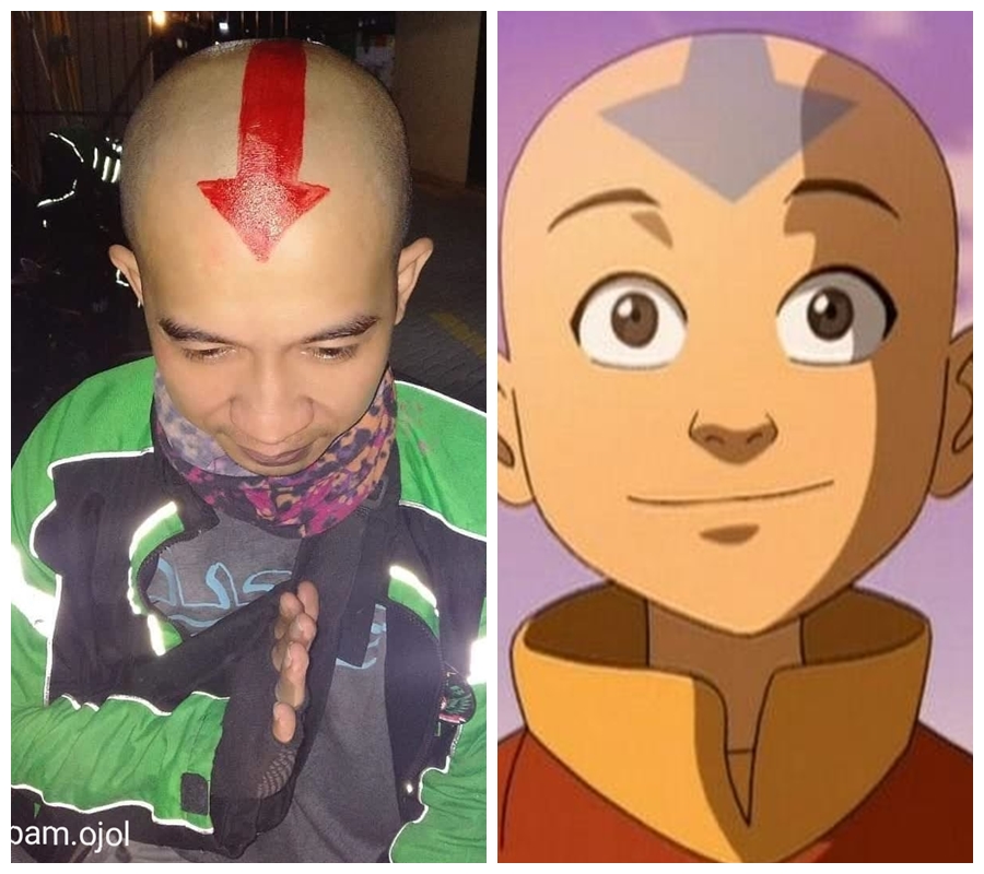 8 Potret lucu driver ojek online cosplay tokoh super, kocak