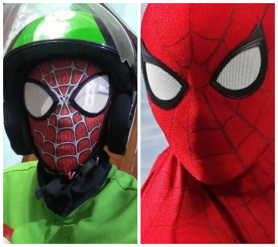 8 Potret lucu driver ojek online cosplay tokoh super, kocak