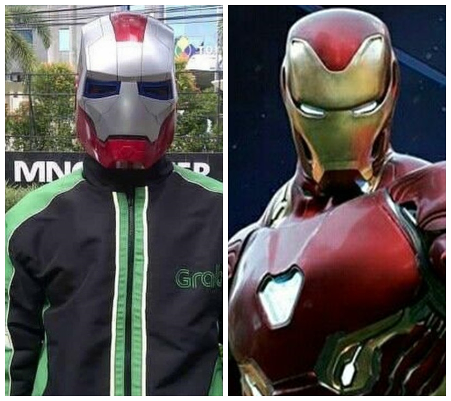 8 Potret lucu driver ojek online cosplay tokoh super, kocak