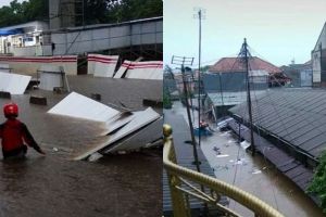 15 Foto dan video kondisi terbaru banjir Jakarta, capai atap rumah