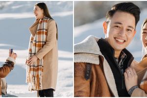 4 Seleb ini lamar kekasih di tengah hamparan salju, romantis