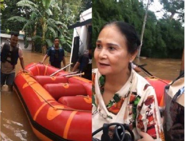 Momen 5 seleb ngungsi saat banjir Jakarta, penuh perjuangan