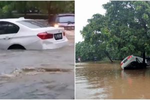 Viral mobil BMW hanyut banjir, ini 5 potretnya saat ditemukan