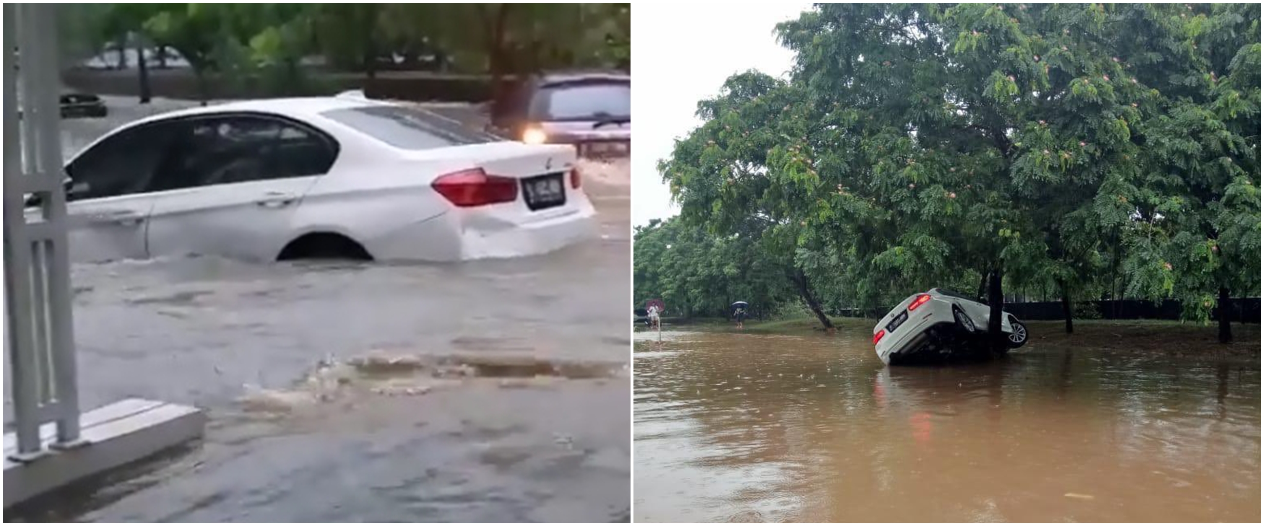 Viral mobil BMW hanyut banjir, ini 5 potretnya saat ditemukan