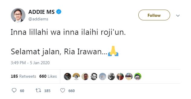 Ria Irawan meninggal, ini ungkapan duka mendalam 9 seleb Tanah Air