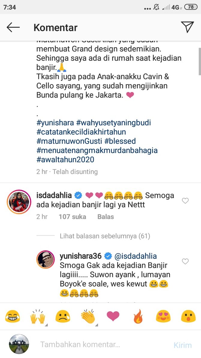 Salah ketik, komen Iis Dahlia di postingan Yuni Shara bikin heboh