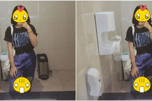 Selfie di cermin toilet mal, cewek ini potret penampakan serem