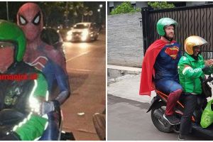 7 Potret 'superhero' naik ojek online ini kocak abis