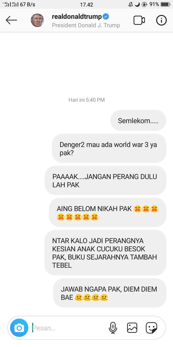 10 DM lucu netizen +62 ke Donald Trump, bikin senyum kecut