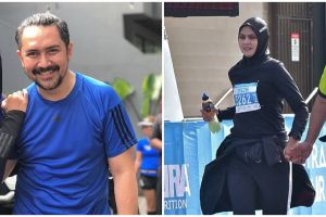 9 Potret Zee Zee Shahab dan suami olahraga lari, kompak abis