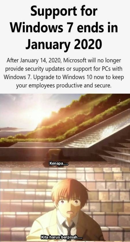 10 Meme perpisahan Windows 7 ini bikin senyum tapi sedih