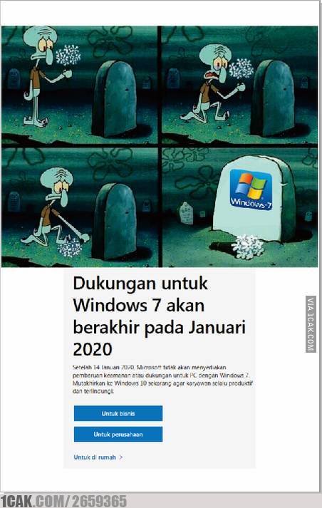 10 Meme lucu perpisahan Windows 7, bikin senyum tapi sedih