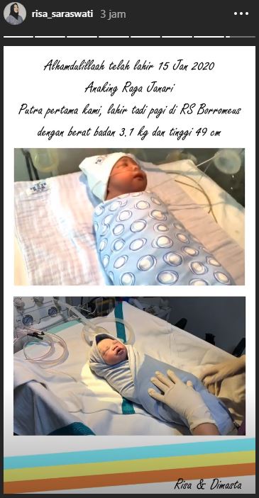 6 Momen lahiran Risa Saraswati, nama anaknya curi perhatian