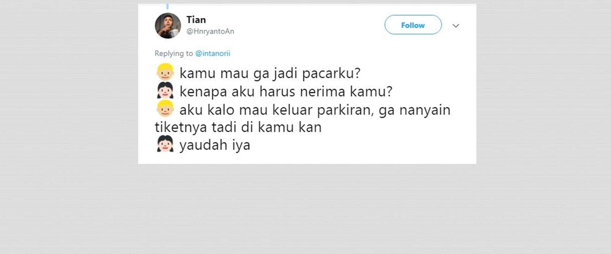 10 Cuitan lucu 'alasan jadi pacar', recehnya bikin senyum kecut