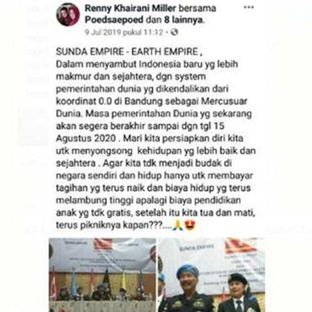 Setelah Keraton Agung Sejagat, viral Sunda Empire di Bandung