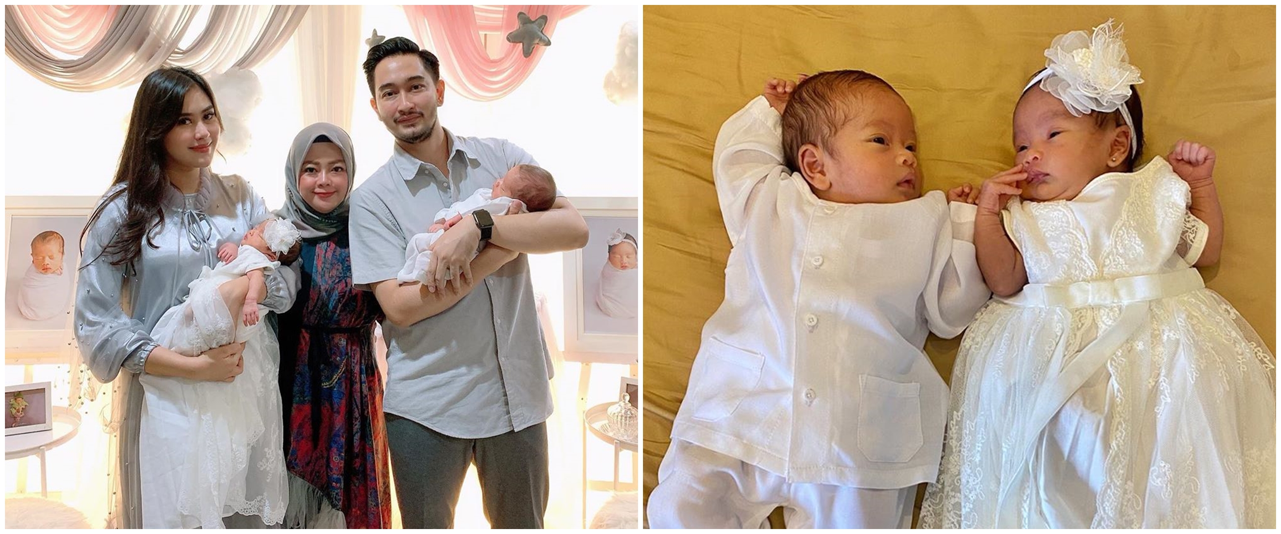 9 Momen akikah bayi kembar Syahnaz, busananya curi perhatian