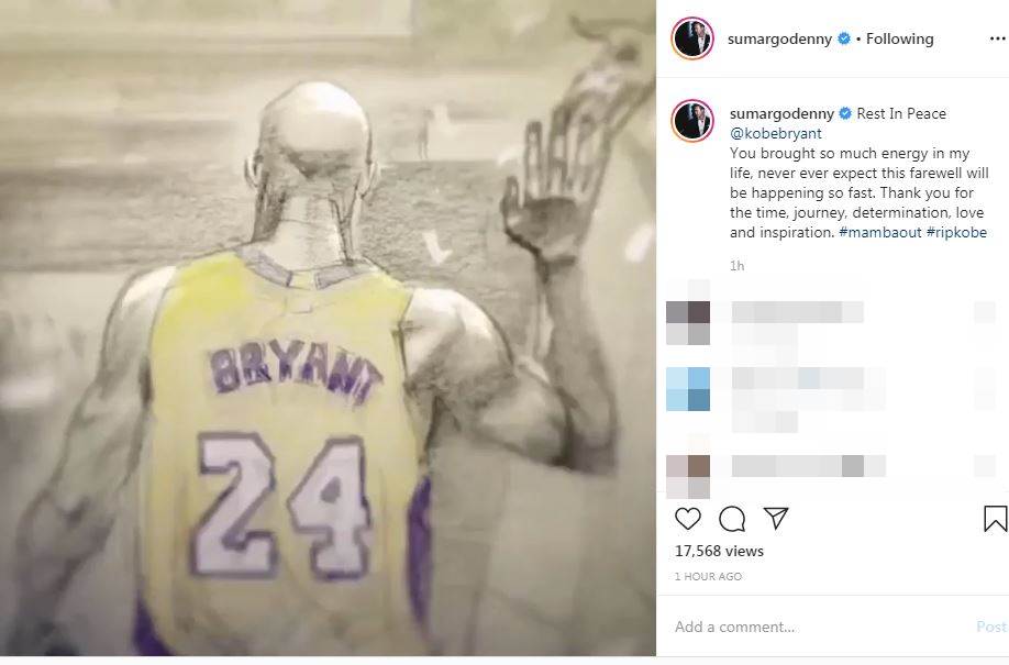 Kobe Bryant meninggal dunia, ini 10 ucapan duka seleb Indonesia