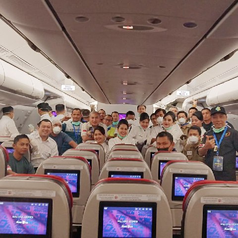 9 Potret proses penjemputan WNI dari Wuhan, China ke Indonesia