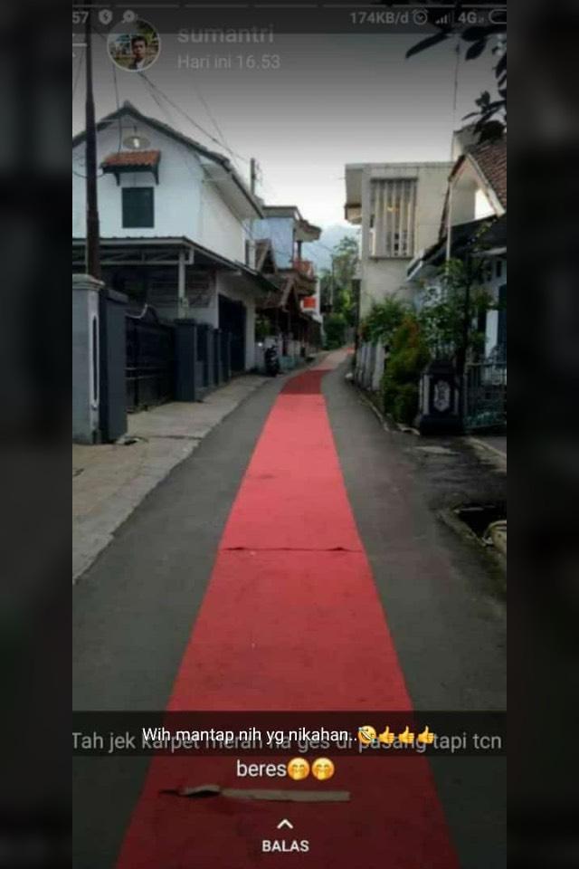 Viral pengantin gelar karpet merah 1 kilometer, ini alasannya