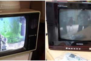 Viral cara nyeleneh ubah TV tabung jadi TV flat, kocak abis