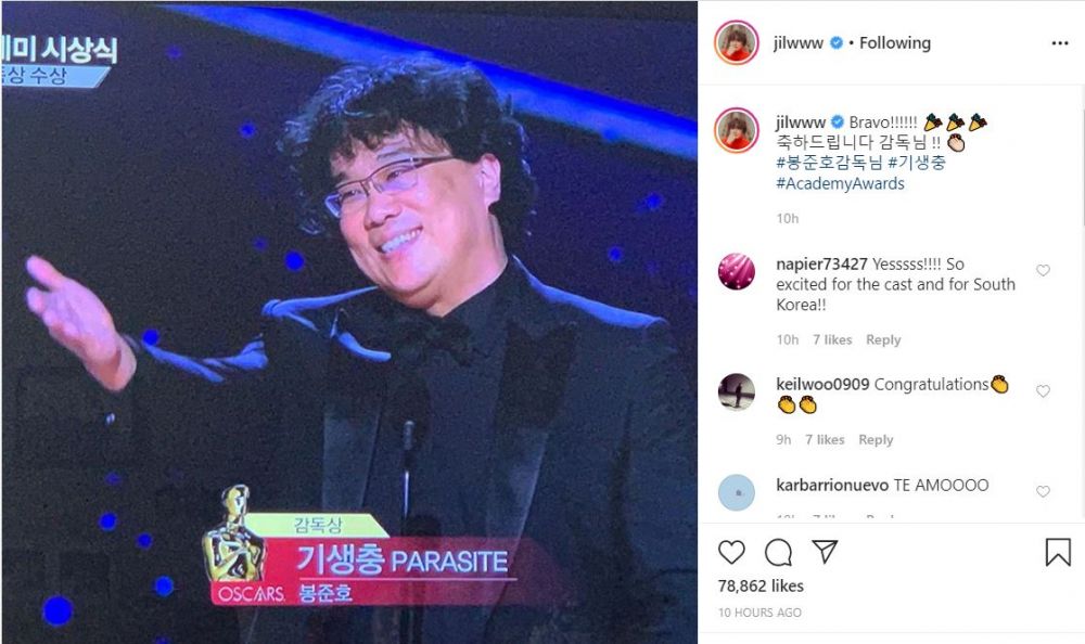 Ucapan 10 seleb Korea untuk kemenangan Parasite di Oscar 2020