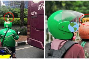10 Benda di helm driver ojek online ini nggak terduga, bikin mikir