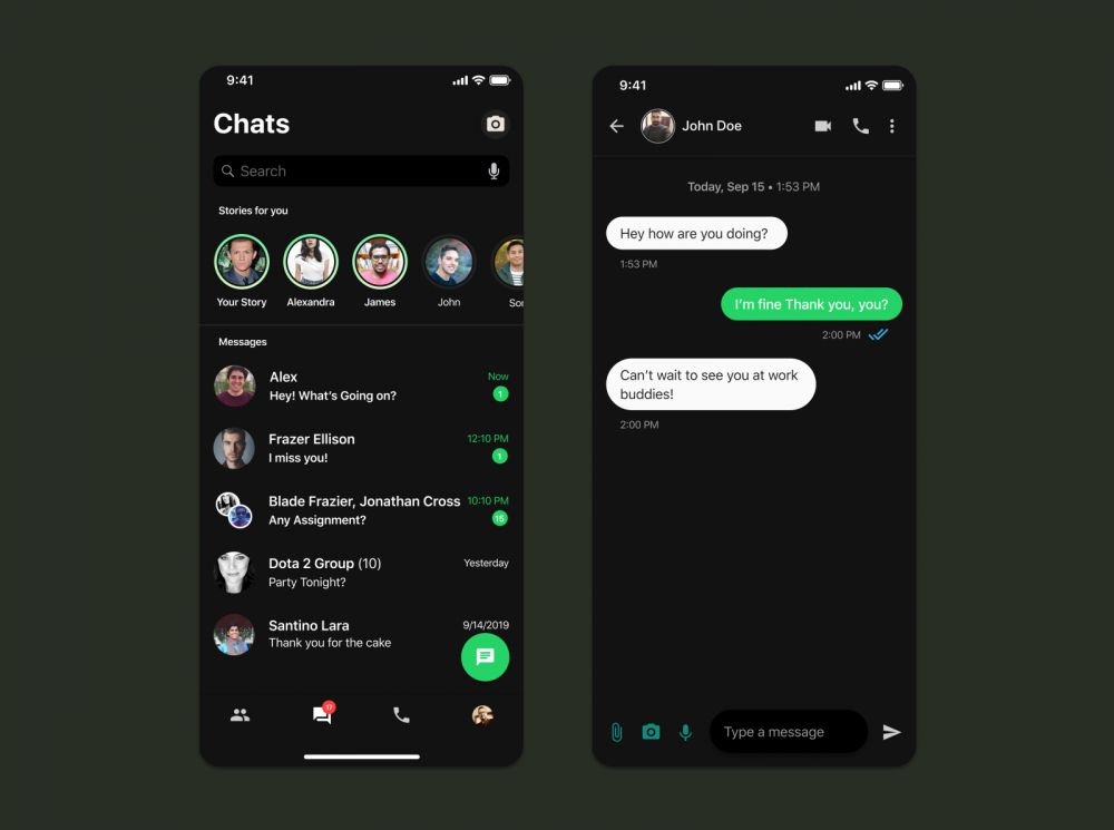 Makin keren, WhatsApp dark mode kini ada pilihan warna