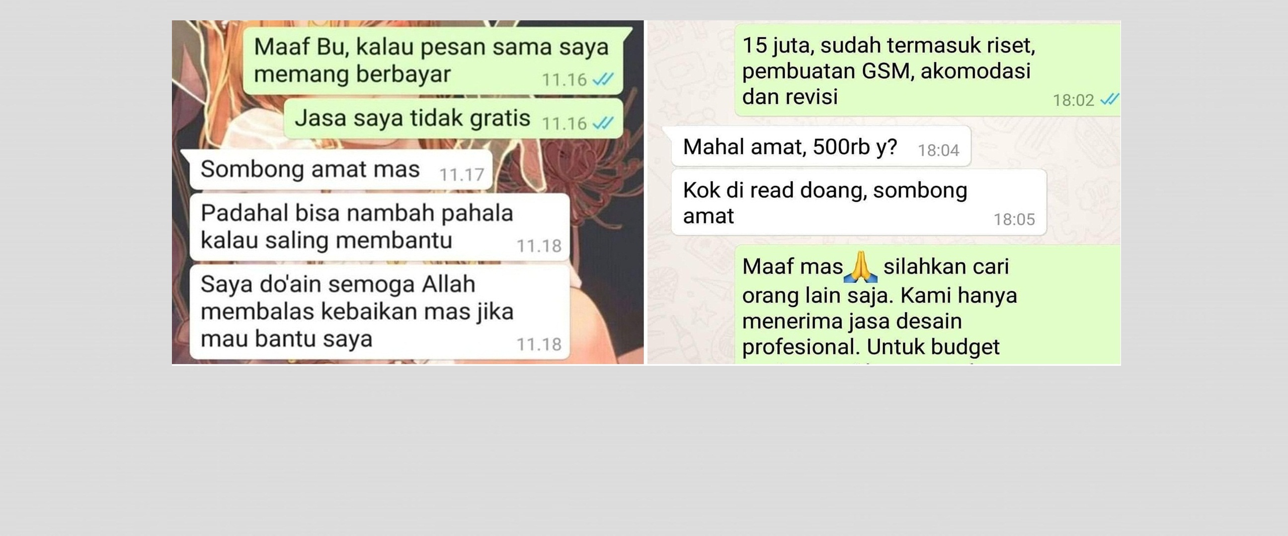 8 Chat ke desainer grafis ini lucunya bikin senyum kesal