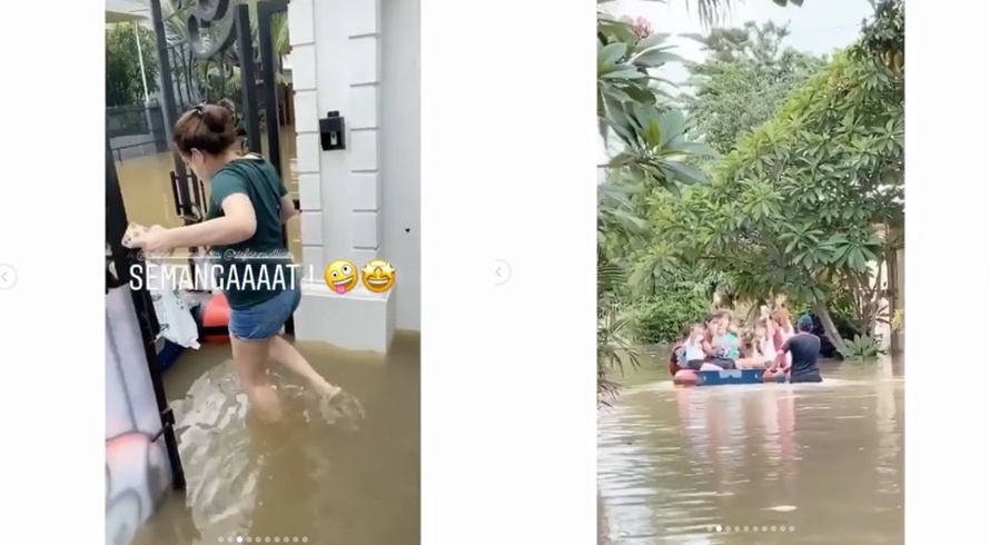 Rumahnya kebanjiran, Celine Evangelista ngungsi ke hotel